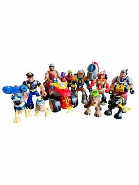 VTG Y2K Rescue Heroes Animals Mattel Fisher-Price Action Figures Lot of 10
